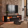 55“ TV Stand with Fabric Drawers-Black