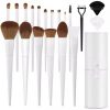 Yaqi 8pcs Synthetic Hair Wood Handle Cosmetic Brush Set  Blending Makeup brush beauty tool