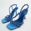 Women's summer new luxury brand designer sexy pointed high heels 2025 elegant slip-on party  dress women's sandals Zapatos