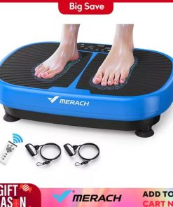 MERACH Vibration Plate Exercise Machine with Light Whole Body Workout Power Vibrate Platform Vibration Plate Lymphatic Drainage