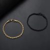 Wholesale Price 316L Stainless Steel Golden Black Twisted Rope Chain Bracelet For Men and Women Fashion Gift Jewelry