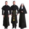 Umorden Adult Black Noble Priest Costume Men Religious Pastor Father Costumes Halloween Purim Party Mardi Gras Fancy Dress