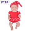 IVITA WG1512 36cm 1.65kg Full Body Silicone Bebe Reborn Doll with 3 Colors Eye Realistic Girl Baby Toy for Children with Clothes
