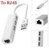 RJ45 100M/1000Mbps Ethernet to USB C Adapter Docking Station USB Type C to HDMI HUB 4K 30HZ VGA Headphone PD 100W USB3 Extencion