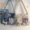 Japanese Women Men Shoulder Crossbody Bag Large Canvas Messenger Bags for Student 2024 Brand Book Bags Female Handbag Satchels