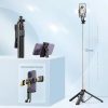 Auto Face Tracking Tripod No App Smart Shooting Stand Built-In Fill Light Follow-up Gimbal Stabilizer for Tiktok Video Recording