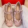 Thong Sandals For Women 11 Ladies Retro Single Shoes Chunky Heel Mary Jane Shoes Bowknot College Style Wedge Sandals Women 여성신발