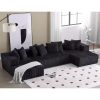 Convertible Sectional Sofa Couch,3 Seat L Shaped Couches with Storage Function Ottoman,Modern Linen Convertible Sectionals Sofa