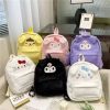 New Sanrio Cartoon Lovely Plush Backpack Cinnamoroll Kuromi Girl Heart Large Capacity My Melody Shoulders Bag Kid Christmas Gift