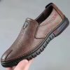 Handmade Leather Men Shoes Casual Comfortable Men Loafers Slip On Leather Shoes Men Flats Hot Sale Outdoor  Walking Shoes Man