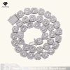 Square Zircon Tennis Chain Men Necklace Real 14K Gold Plated Hip Hop Rock Street Jewelry Iced Out Charms Shipping from USA