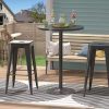 Wall Mounted Pub Table with Pool Cue Rests Space Saving Solid Hardwood Drink Holder Game Room Entertainment