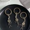 Funny Matchstick Men Keychain Middle Finger Heart to Heart Car Bag Pendant Key Ring Jewelry Couple Friend Gifts Wholesale брелок