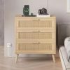 Fluted Nightstand,Modern Night Stand Wood Bedside Table with Storage Drawer Side End Table for Bedroom,Living Room,Office,White