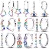 Original 925 Sterling Silver Star Earrings Women 2025 Colored Zircon Ear Studs Sparkling Hoop Earring Anniversary Jewelry Gift
