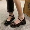 2023 Summer New Plus Size Mary Jane Women's Shoes Thick Bottom JK Uniform Single Shoes High Heels Vintage English Style