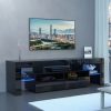 Board TV Cabinet Stand Panel Set with LED Light Drawer Living Room Home Furniture 100V-240V