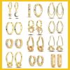 Yellow Gold Starlight Hoop Earrings For Girl Sparkling Classic Snakebone Multi-loop Earrings Star Moon 925 Silver Women Earring