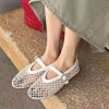 Sweet Girls Lolita Flat Platform ,Female Students Lace Strawberry Bowknots Cute Marry Jane Elevator Shoes