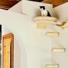 1pc Wall Mounted Cat Condo Villa Wooden Cats Climbing Floating Shelf Kitten House Wall Furniture for Sleeping and Resting
