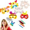 DIY Kids Color Cartoon Animal Painting 8 Pcs Mask Kindergarten Graffiti Art Craft Toys Children Creative Painting Toys Gift