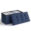SONGMICS MAZIE Collection - 15 Inches Folding Storage Ottoman Bench, Ottoman Foot Rest, End of Bed Bench, Storage Chest