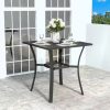 3 Piece HDPE Outdoor Bar Height Table and Chairs Set of 2 Includes High Top Patio Table and Chairs, (White, 3 Piece) Bar Tables