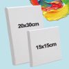Set of 4, 4x4"/8x12"/16x16"/12x20" 100% Cotton White Artist Canvas for Painting Acrylic Pouring Oil Paint Dry & Wet Art Media