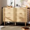 Dresser for Bedroom with 11 Drawers for 60" TV Stand for Bedroom with LED Lights & Charging Station Long Dresser with Shelves
