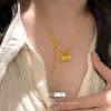 9999 24K  real gold store same gold women's necklace long life lock chain beautiful jewelry
