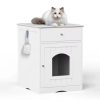 Cat Litter Box Kitty Sandbox Semi-enclosed High Side Splashproof Cat Toilet Pet Bedpans with Litter Scoop Cleaning Cat Supplies