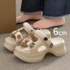 Women's Simple Solid Color Flat Heel Buckle Slip-On Slippers Large Size