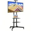 GALAXHERO 55 Inch Entertainment Center TV Stand Industrial TV Console with LED Glass Shelves Storage Cabinet Living Room Bedroom