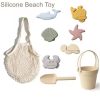Kids Silicone Beach Toys for Kids Baby Sandbox Beach Toy Set with Bucket Shovel Other Accessories Water Game Play Outdoor Toy