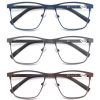 Modfans Blue light Reading Glasses for Men Metal Frame Magazine Readers Magnifier Presbyopia Lens Eyewear Diopter +0.75~4.0