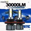 ISAMUTO FE751L LED H8 H9 H11 PGJ19-2 Headlight With Lens Fan 12-35V 130W 7000K 18000LM White Car Bulb +800% Brightness (Pair)