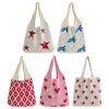 Fashion Women's Hollow Woven Shoulder Bags Large Capacity Knitting Underarm Bag Solid Crochet Tote Handbag Summer Mesh Beach Bag