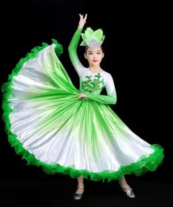 180/360/540 Degree Spain Flamenco Dance Dress Big Swing Skirts Women Chorus Opening Dance Stage Performance Costume