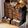 LED TV Stand Dresser for Bedroom with Power Outlets, 55 inch Entertainment Center with 12 Drawers, Media Console Table