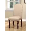 Transitional Dining Room Side Chairs Set of 2pc Chairs only Brown Cherry Unique Curved Back Espresso Leatherette Padded Seat