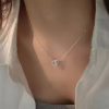 New S925 Sterling Silver Round Pendant Necklace Sparkling AAA Zircon Clavicle Chain For Women Wedding Fine Jewelry Wholesale