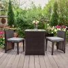 7 Piece Wicker Patio Furniture Sets, PE Rattan Sectional Sofa with Fire Pit Table, Outdoor Conversation Set