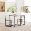 6 Pieces Wood Dining Table Set with Bench, Retro Rectangular Table with Unique Legs and 4 Upholstered Chairs 1 BenchDining Room