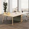 Nordic solid wood oval household dining table and chairs minimalist light luxury design conference table workbench