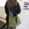 Korean Harajuku Messenger Bags Corduroy Women's Small Shoulder Bag Teenager Girl Crossbody Bag Cute Tote Student Bolsa