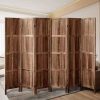 Wood Room Divider, 6 Panel Wood Folding Privacy Screen, 66.9 Inches Tall Indoor Louvered Partition Divider, Portable Decor