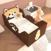 Twin Size Truck Car Bed Boys Girls Working Headlights Built-In Storage Pretend Play Area Durable Plastic Bed