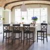 Bar Stools Set of 6, Modern Faux Leather Adjustable Swivel Barstools, Counter Height Chairs with Back and Footrest for Kitchen
