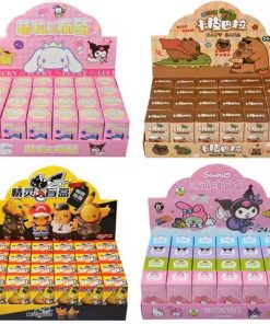 Anime Sanrio Hello Kitty Kuromi Keychain Pendant Figures Pokemon Pikachu Keyring Blind Box Toy For Children Christmas Gift