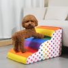 3 Steps Pet Ramp Detachable Stairs for Elderly Dogs Cats Bed Anti-Slip Couch Access Couch Training Tool Washable Pet Supplies